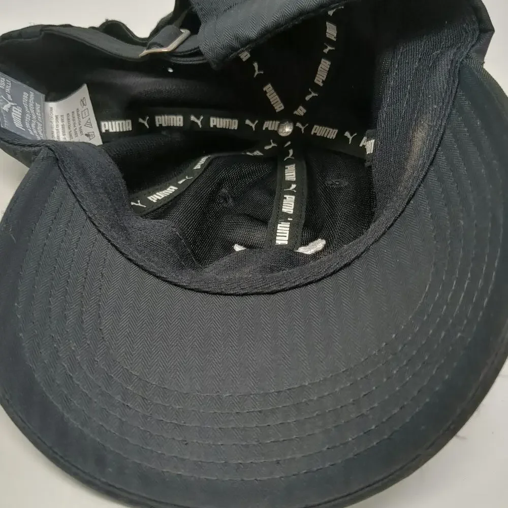 Puma Baseball Cap Black One Size Embroidered Cat Logo Slideback Polyester Hat